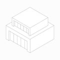 Modern abstract house icon, isometric 3d style Royalty Free Stock Photo