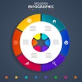 Modern abstract infographic with 6 steps or processes elements and icons Royalty Free Stock Photo