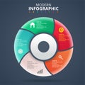 Modern abstract infographic with 6 steps or processes elements and icons Royalty Free Stock Photo