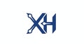 Modern Abstract Initial XH Letter Shape Logo Design Template Element, Generative AI Royalty Free Stock Photo