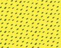 Modern abstract leaves seamless pattern in a simple hand-drawn style. Leaves on a trendy bright yellow background top view. Royalty Free Stock Photo