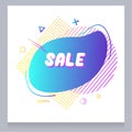 Modern abstract liquid symbol sale advertisement poster with colorful element design
