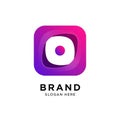 Modern Abstract Logo Design With Gradient Purple And Pink Rounded Square And Letter O Shape Royalty Free Stock Photo