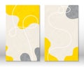 Modern abstract painting. Yellow, grey colors. Set of fluid geometric shapes. Abstract hand drawn watercolor effect Royalty Free Stock Photo