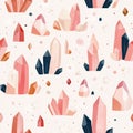 Modern Abstract Pattern with Colorful Crystals on Light Background. Royalty Free Stock Photo