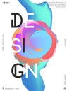 Modern abstract pattern, colorful fluid paint design.