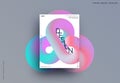 Modern abstract pattern, colorful fluid paint design.