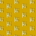 Modern abstract pattern, word hi yellow lettering for clothing, fabric, background, wallpaper, wrap, batik Royalty Free Stock Photo