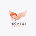 Modern abstract pegasus logo icon vector template