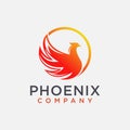 Modern abstract phoenix logo icon vector template