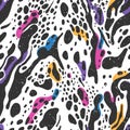 Modern abstract print in in the style of irregular organic forms