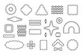 Modern Abstract random black outline odd wavy shapes flat icons set design elements on white Royalty Free Stock Photo