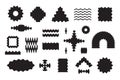 Modern Abstract random odd wavy black shapes flat blank icons set design elements on white