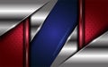 Modern abstract red and blue combine with silver overlap layer background design Royalty Free Stock Photo