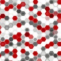 Modern Abstract Red And Gray Hexagonal Geometric Seamless Pattern Design Isolated On Clean White Background Royalty Free Stock Photo