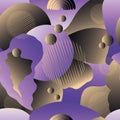 Modern Abstract Seamles Pattern in black and lilac colors. Vector gradient elements and shapes