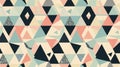 Modern abstract seamless triangle pattern. Scandinavian style. Pastel colors. AI Generative