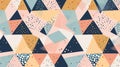 Modern abstract seamless triangle pattern. Scandinavian style. Pastel colors. AI Generative