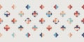 Modern abstract seamless vector pattern Border with stylised flowers in retro style.