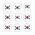 Modern Abstract Shapes of South Korea Flag Vector Design Template Royalty Free Stock Photo