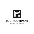 Modern abstract square letter M logo design vector illustration Royalty Free Stock Photo