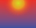 Modern abstract sun on red background. Royalty Free Stock Photo
