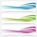 Modern abstract swoosh smooth vivid dotted line headers collection Royalty Free Stock Photo