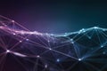 Modern Abstract Technology Background Interconnected Lines Nodes Gradient Purple Blue - Digital Royalty Free Stock Photo