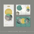 Modern abstract tri-fold brochure template design Royalty Free Stock Photo