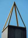 Modern abstract triangle pyramid sculpture