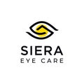 Siera eye care logo, line art eye and mountain vector