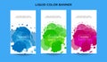 Modern abstract vector banner set liquid shapes with various colors. Modern vector templates, templates for logo background