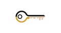 Minimalist Gold and Black Key Logo Icon for Security Access and Unlock Concepts Royalty Free Stock Photo