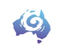 Modern Abstract Wave G Letter Australian Map Illustration Logo