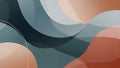 Modern Abstract Waves Dynamic Fluid Pattern Background with Teal Blue Orange Curves Royalty Free Stock Photo