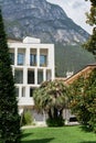 Modern accommodation for tourists in the popular historic old town of Riva del Garda in Italy Royalty Free Stock Photo