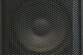 Modern acoustic systems. Metal grating on the sound dynamics. Royalty Free Stock Photo