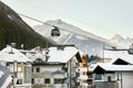 Modern aerial tramway in Austrian Alps ski resort