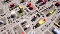 Modern aerial view of jam traffic Intersection junction City life Traffic highway transportation Rush hour 3d