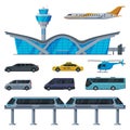 Modern Aerodrome or Transport Hub, Aviation Transport Terminal, Airport Vehicles, Flight Service Transportation