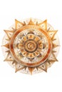 Modern african mandala, boho watercolor style, in muted earthy and gold colors. Generative AI