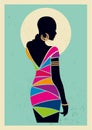 Modern African Woman silhouette back view