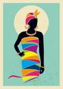 Modern African Woman silhouette front view