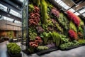 Modern Agriculture on the Living wall,with various plants pleasant manner.