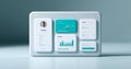Modern AI agent dashboard interface with user profile, data analytics charts, and interactive widgets displayed on a sleek digital Royalty Free Stock Photo