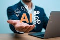Artificial intelligence ai technology concept for business innovation and automation future of work Royalty Free Stock Photo
