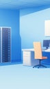 Modern AI Startup Office with Server Infrastructure