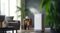 Modern air purifier creates a healthy indoor environment. AI Generated