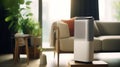 Modern air purifier creates a healthy indoor environment. AI Generated