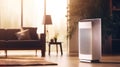 Modern air purifier creates a healthy indoor environment. AI Generated